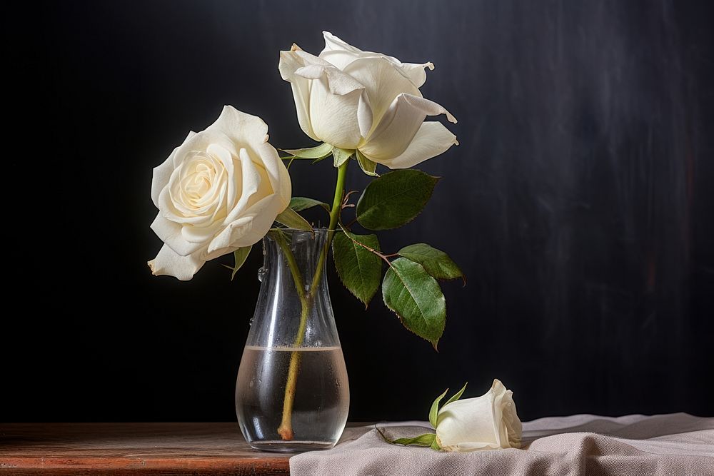 Rose vase flower plant. AI generated Image by rawpixel.