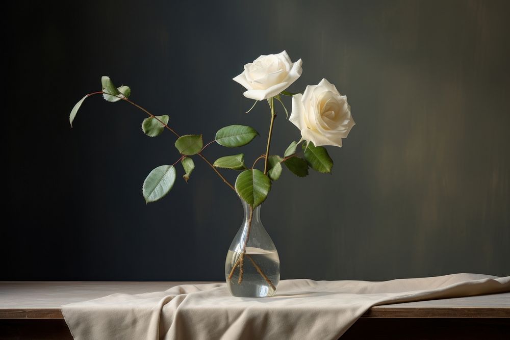 Rose vase flower plant. AI generated Image by rawpixel.