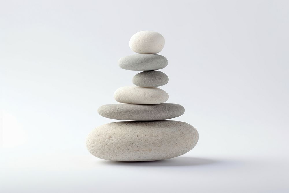 Pebble rock white background simplicity. AI generated Image by rawpixel.