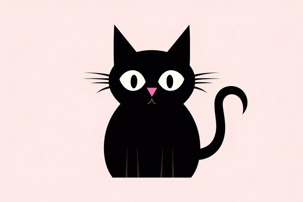 Cartoon animal mammal black. AI generated Image by rawpixel.