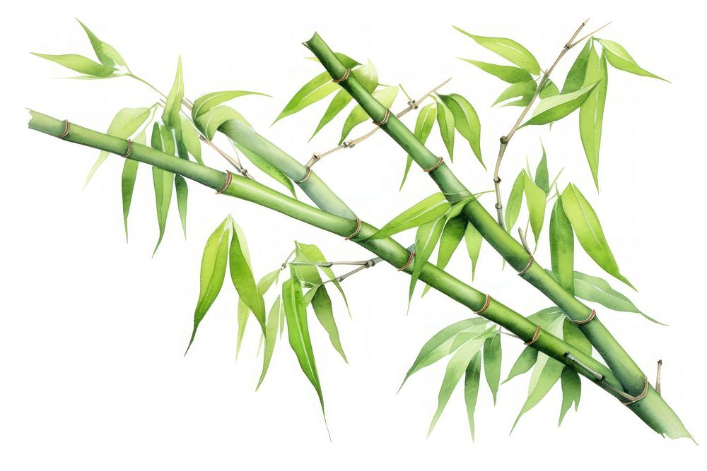 Bamboo plant white background freshness. AI generated Image by rawpixel.