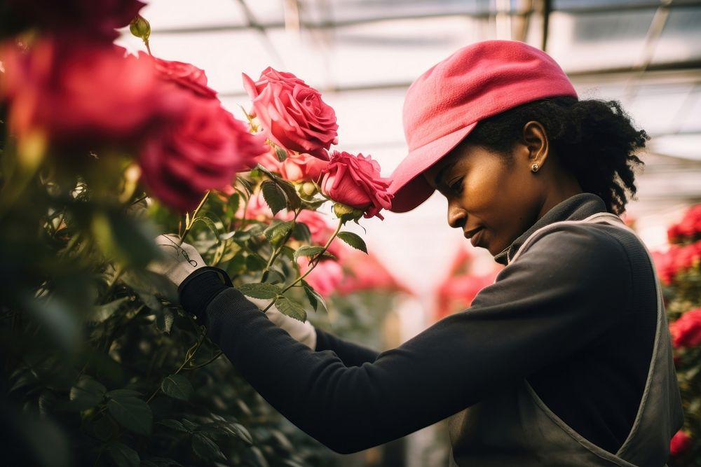 Flower rose greenhouse gardening. AI generated Image by rawpixel.