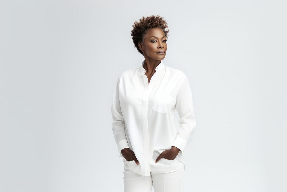 Sleeve blouse adult white. AI generated Image by rawpixel.