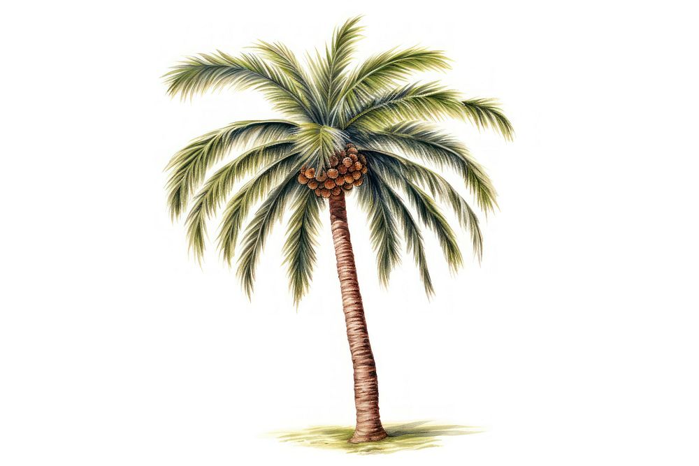 Tree plant white background palm tree. AI generated Image by rawpixel.