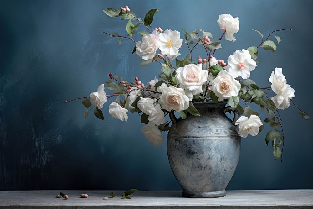 Flower plant vase rose. AI generated Image by rawpixel.