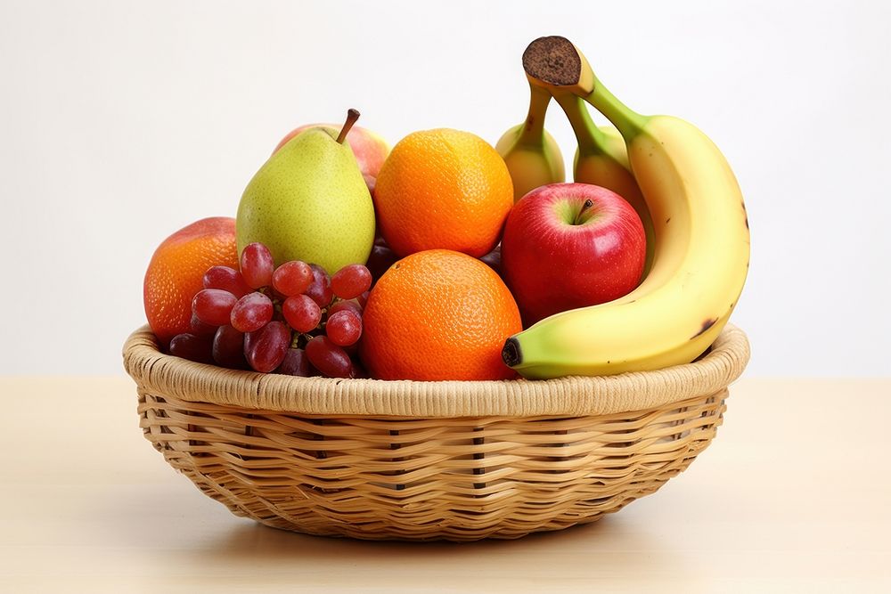 Basket fruit banana apple. AI generated Image by rawpixel.