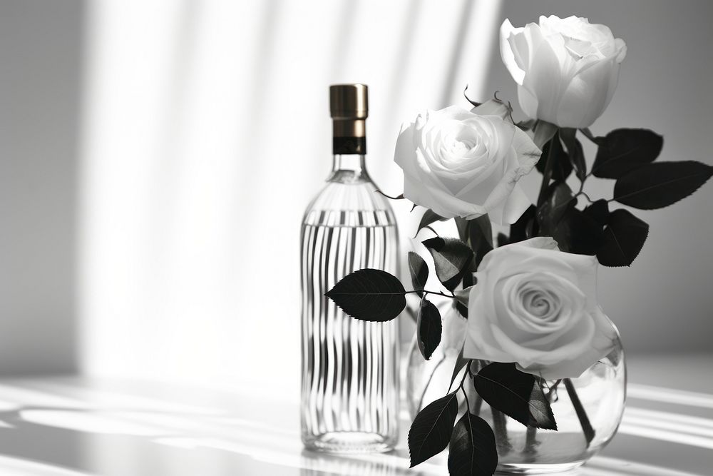 Bottle rose perfume flower. AI generated Image by rawpixel.