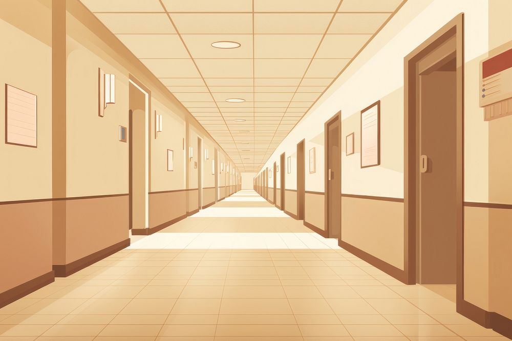 Architecture corridor hospital building. AI generated Image by rawpixel.