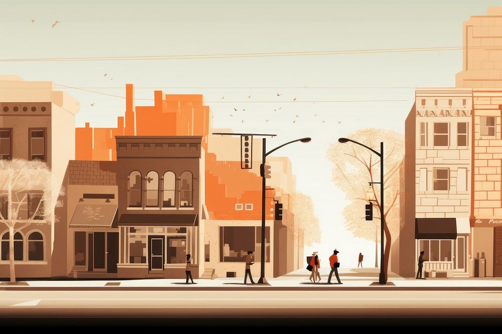 Street downtown city road. AI generated Image by rawpixel.