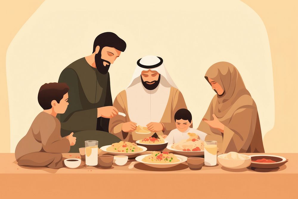 Family supper dinner adult. AI generated Image by rawpixel.