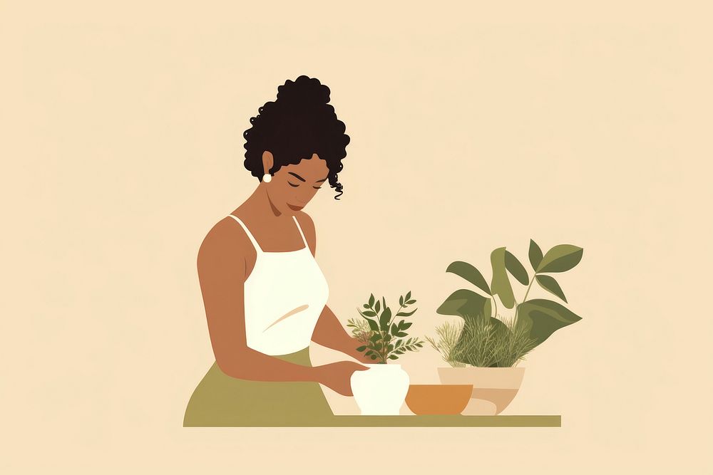 Plant gardening female adult. AI generated Image by rawpixel.