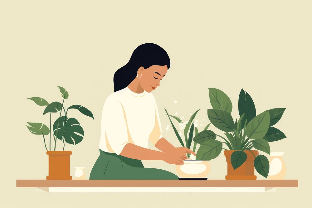 Plant gardening female adult. AI generated Image by rawpixel.