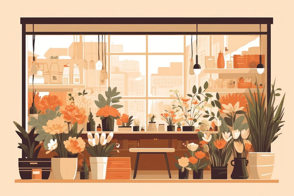 Flower window plant shop. AI generated Image by rawpixel.