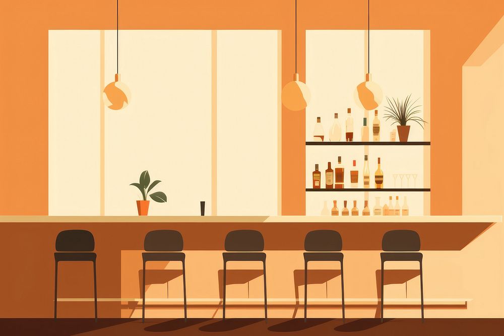 Bar architecture furniture table. AI generated Image by rawpixel.