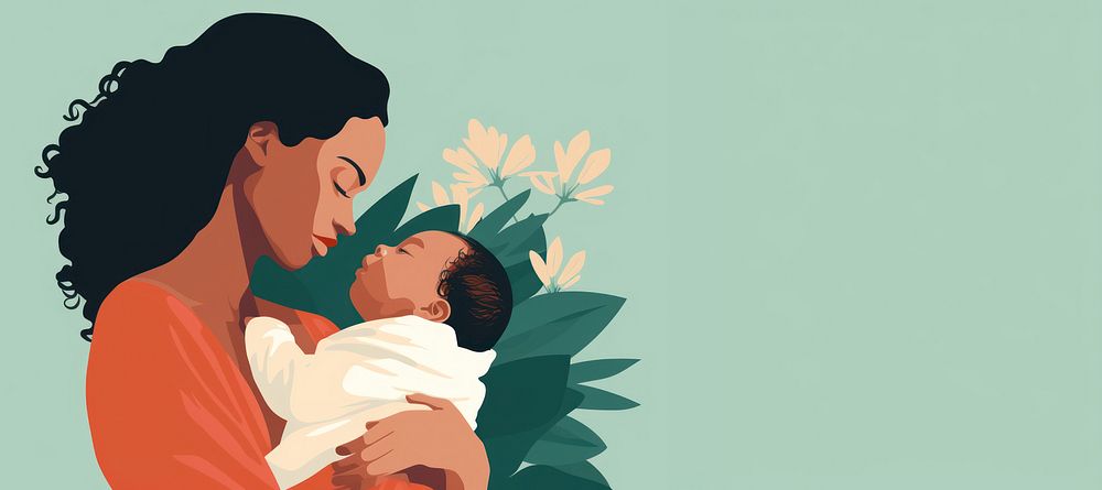 Holding female adult baby. AI generated Image by rawpixel.