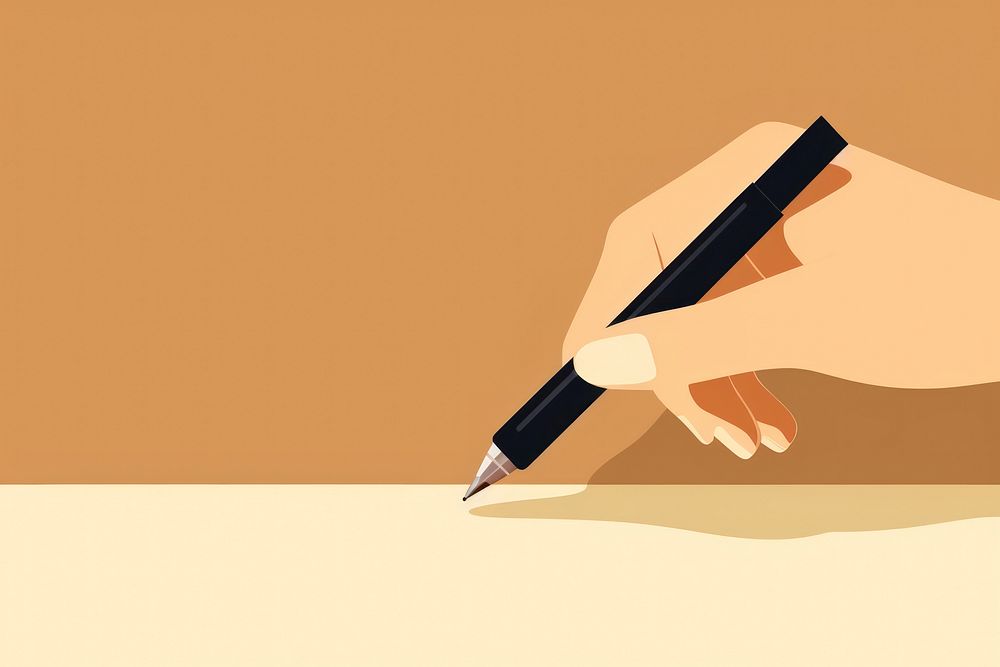 Pen holding pencil paper. AI generated Image by rawpixel.