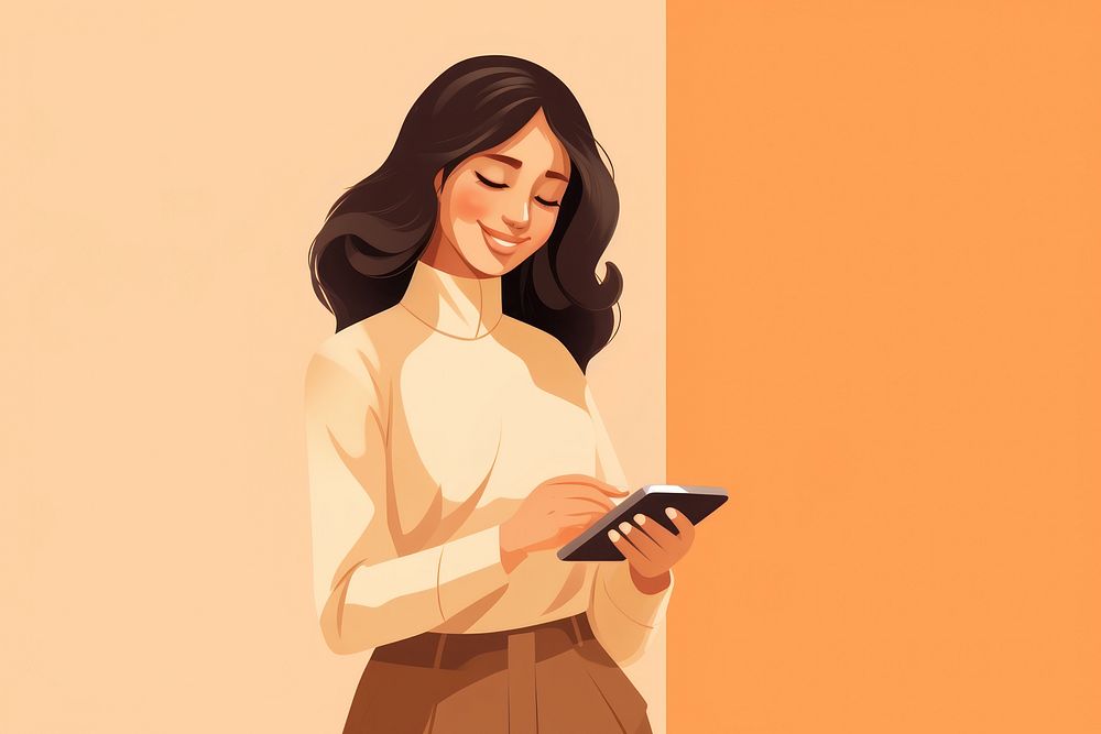 Adult woman happy phone. AI generated Image by rawpixel.