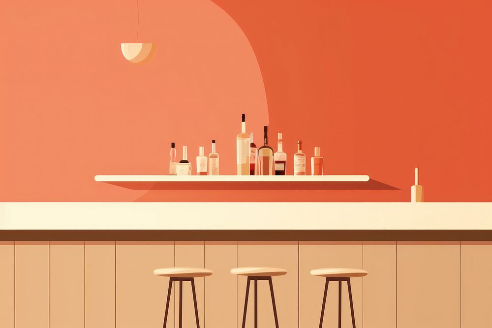 Bar furniture bottle table. AI generated Image by rawpixel.