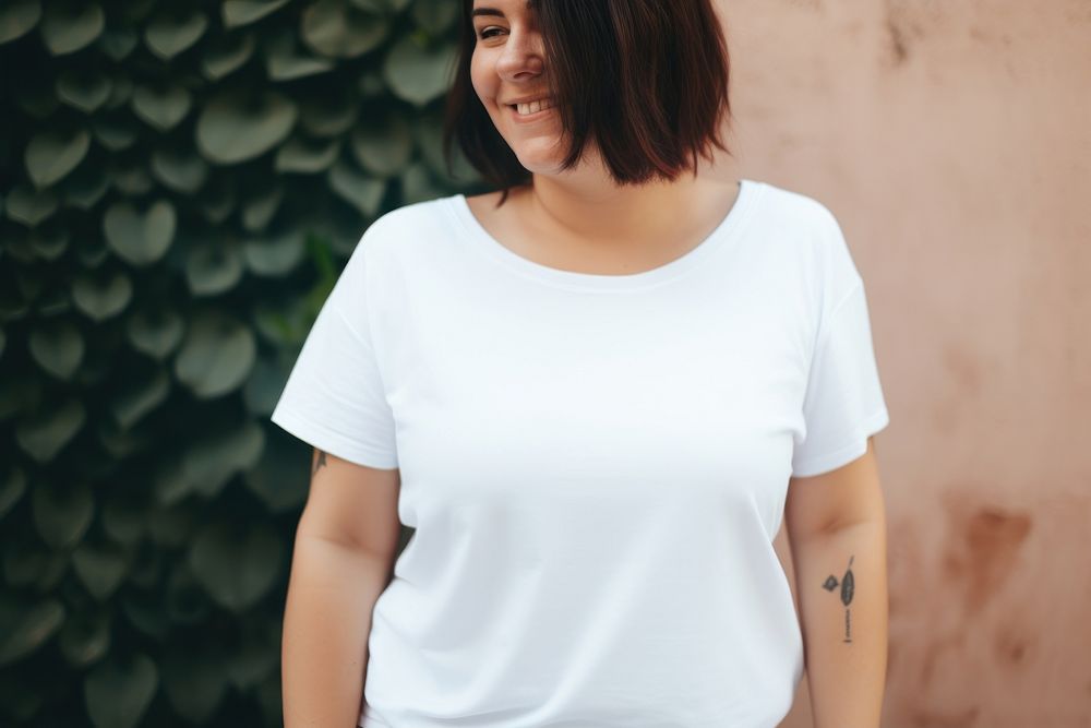 T-shirt sleeve smile white. AI generated Image by rawpixel.