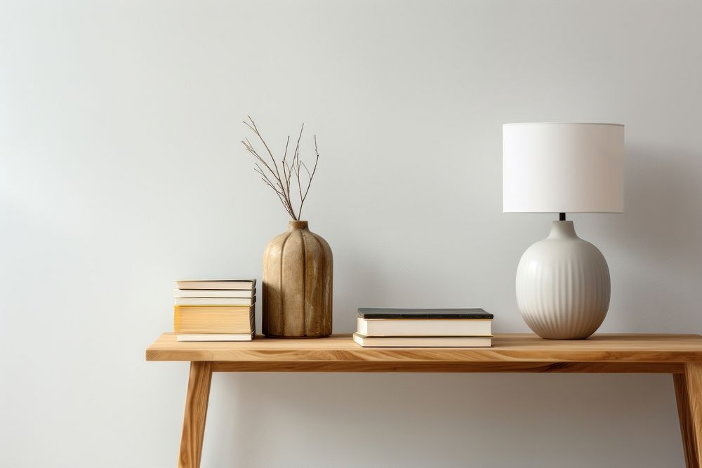 Table lamp furniture vase. AI generated Image by rawpixel.