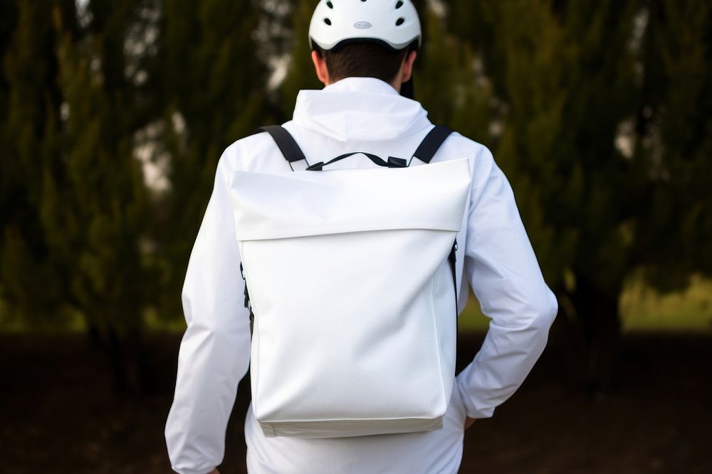 Bag backpack adult white. AI generated Image by rawpixel.