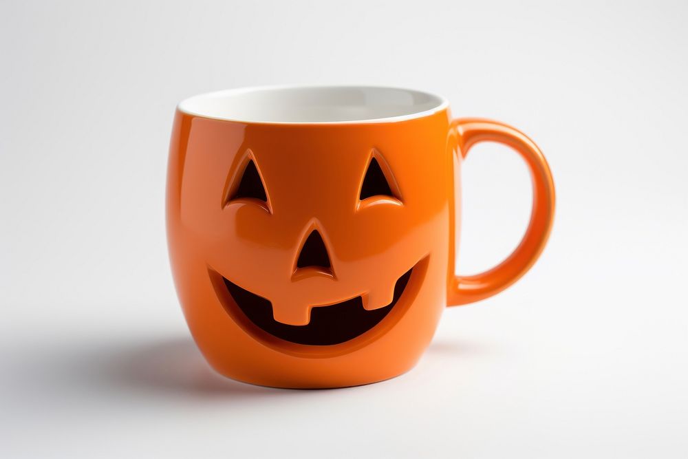 Mug halloween pumpkin drink. 