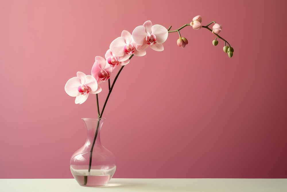 Orchid flower plant glass. AI generated Image by rawpixel.