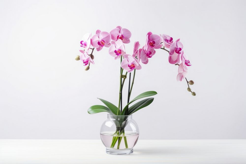 Orchid flower glass plant. AI generated Image by rawpixel.