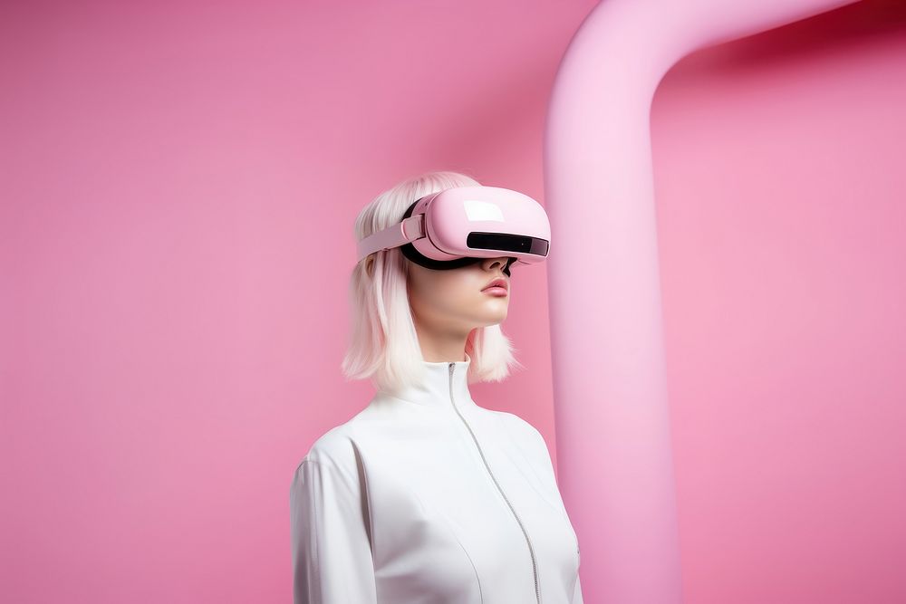 Portrait pink electronics sunglasses. AI generated Image by rawpixel.
