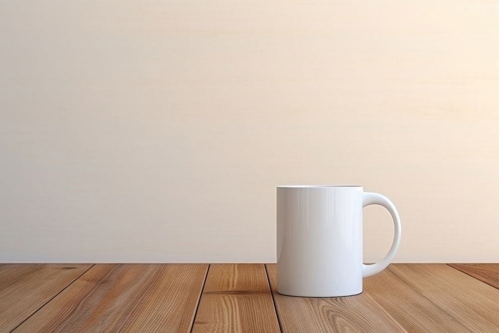 Coffee wood mug table. 