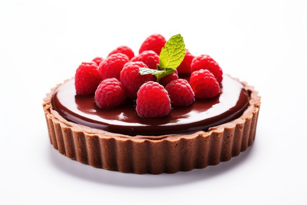 Tart chocolate raspberry dessert. AI generated Image by rawpixel.