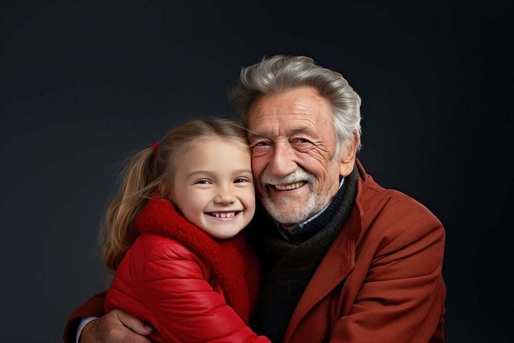 Laughing portrait hugging adult. AI generated Image by rawpixel.