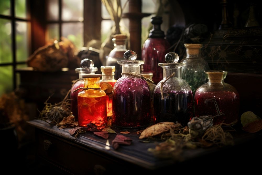 Perfume bottle plant accessories. 
