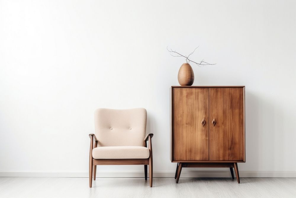 Chair wood furniture sideboard. 