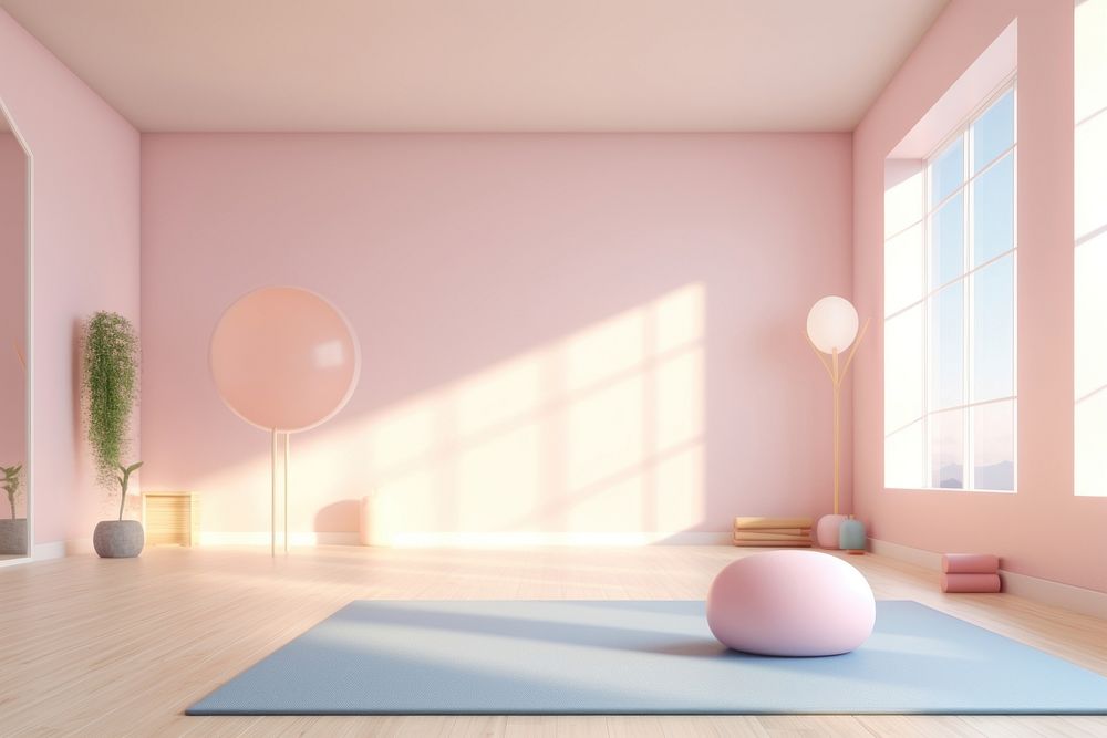 Balloon yoga room architecture. AI generated Image by rawpixel.