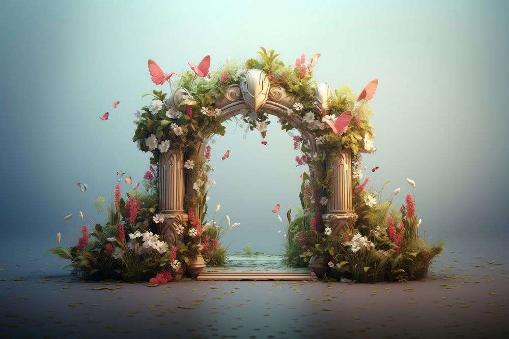 Flower plant architecture celebration. AI generated Image by rawpixel.