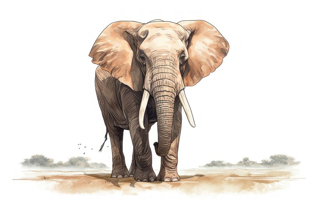 Elephant animal wildlife mammal. AI generated Image by rawpixel.
