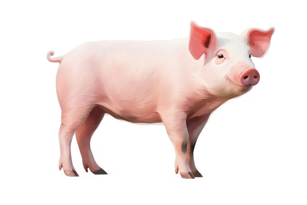 Pig mammal animal pink. AI generated Image by rawpixel.