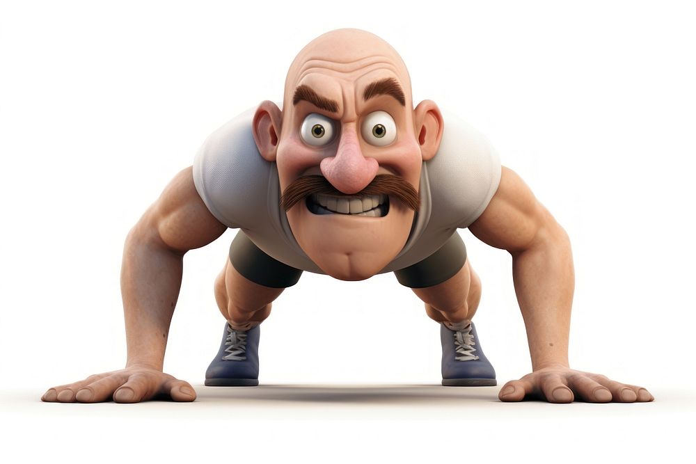 Cartoon sports determination bodybuilding. AI generated Image by rawpixel.