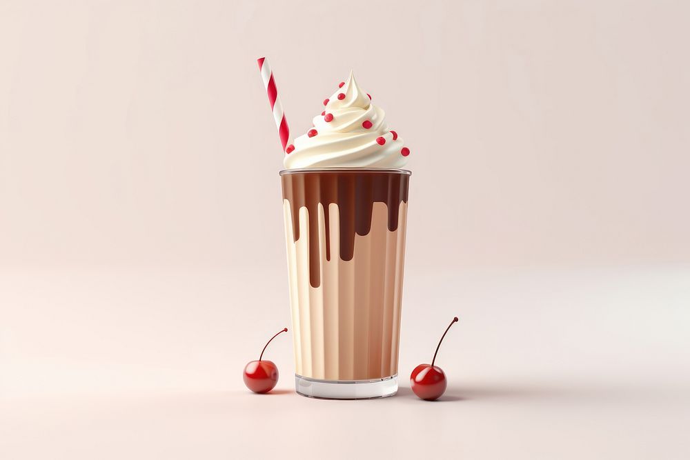 Milkshake chocolate dessert cupcake. AI generated Image by rawpixel.