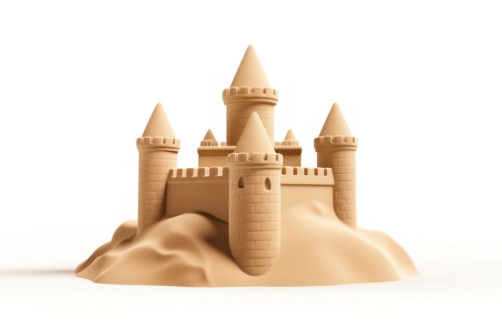 Sand architecture castle white background. AI generated Image by rawpixel.