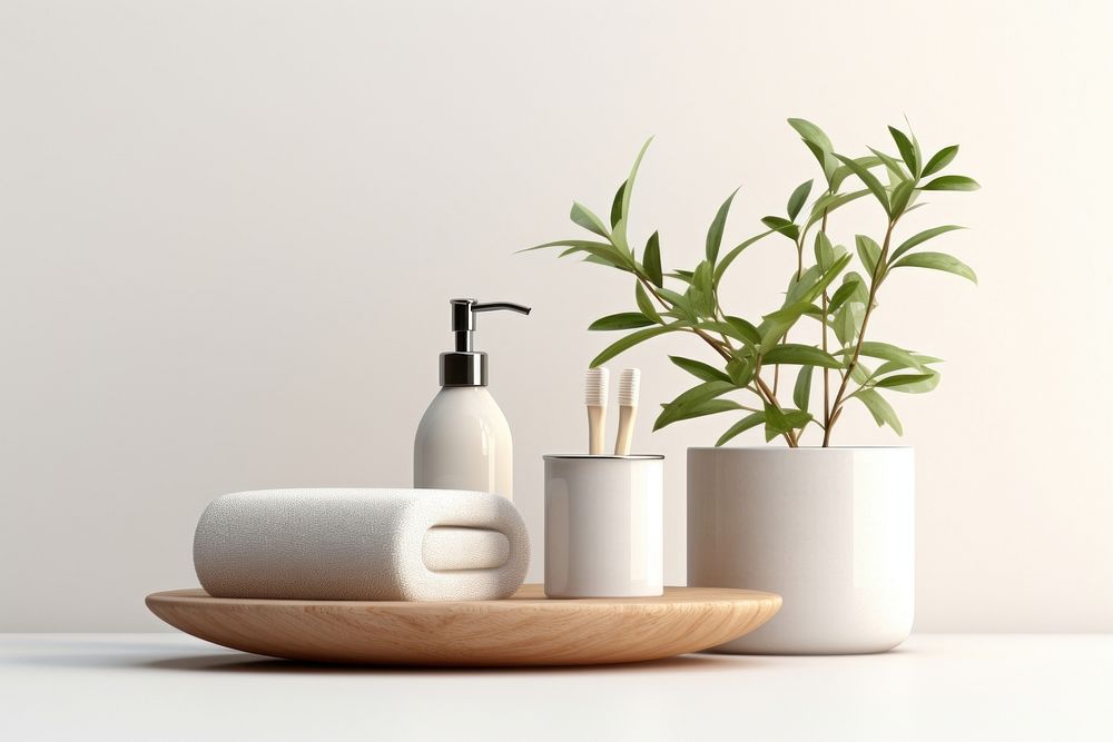 Bathroom plant vase houseplant. AI generated Image by rawpixel.