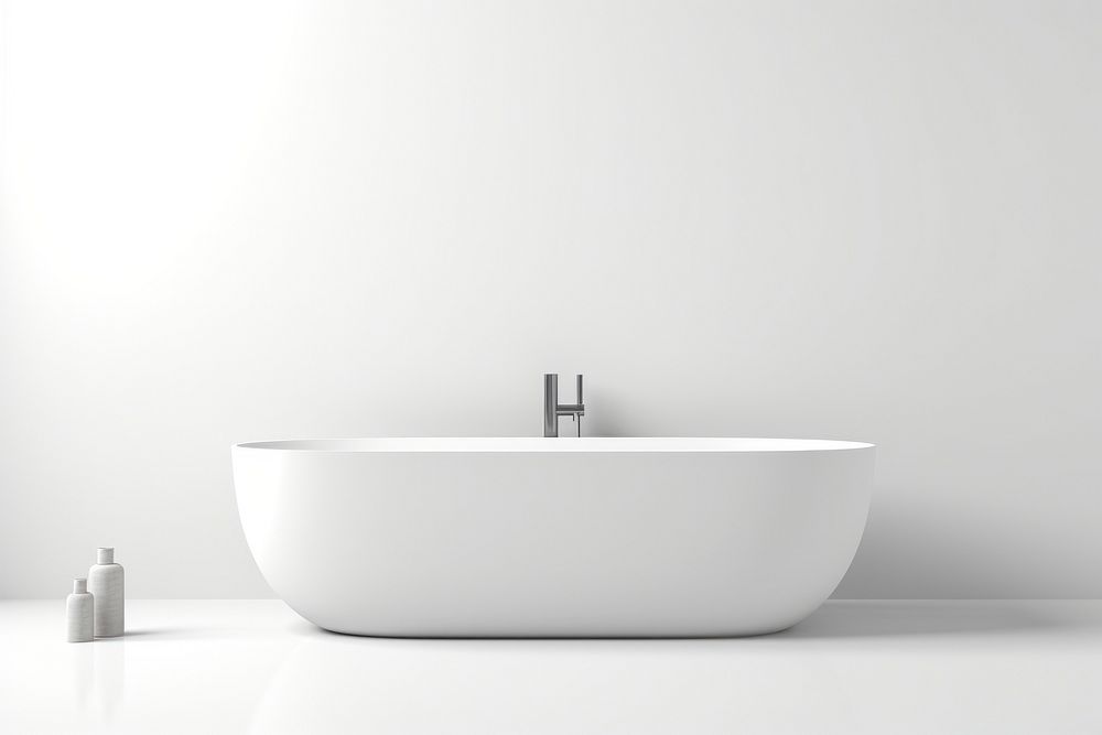 Bathtub white bathroom jacuzzi. AI generated Image by rawpixel.