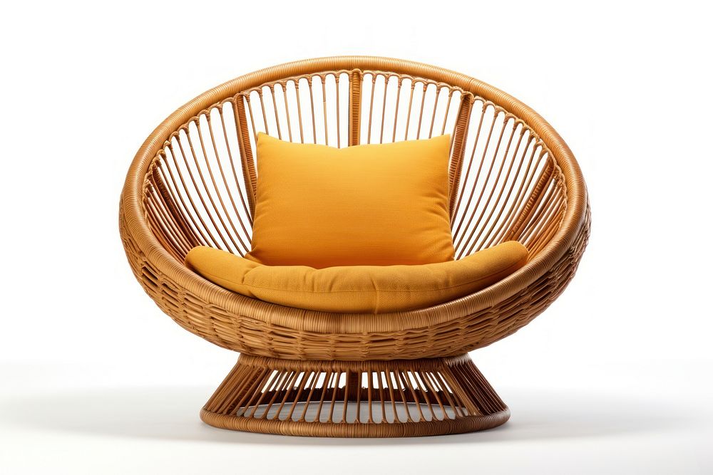 Furniture pillow wicker chair. AI generated Image by rawpixel.
