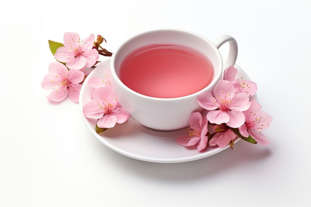 Flower tea blossom saucer. AI generated Image by rawpixel.
