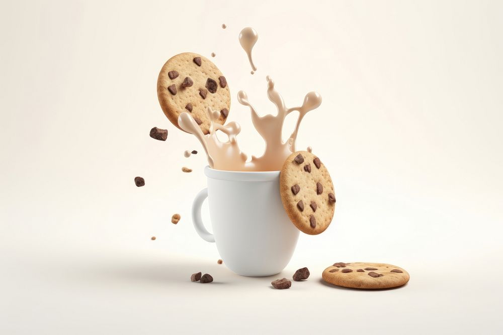 Milk cup cookie coffee. AI generated Image by rawpixel.