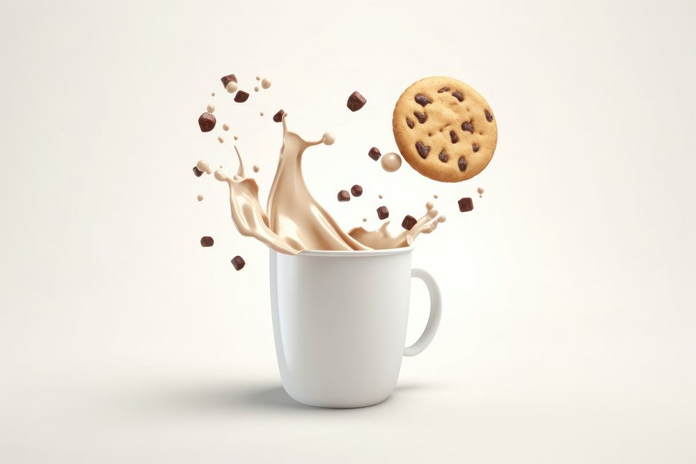 Cup coffee cookie dairy. AI generated Image by rawpixel.