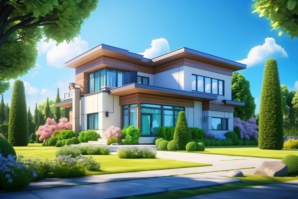 House architecture building outdoors. AI generated Image by rawpixel.