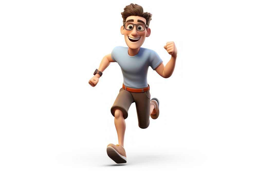 Cartoon white background determination exercising. AI generated Image by rawpixel.