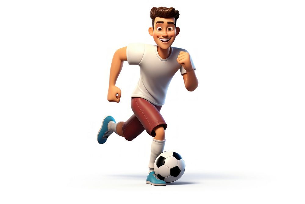 Football cartoon sports white background. AI generated Image by rawpixel.